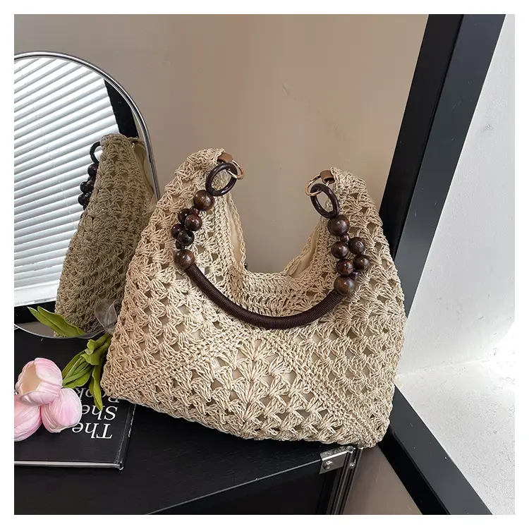 Korean Style Crossbody Bag with Braided Straw Handle — feature 33