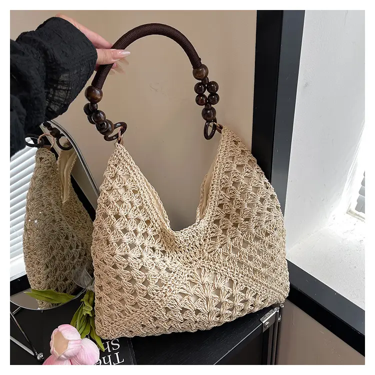 Korean Style Crossbody Bag with Braided Straw Handle — feature 34