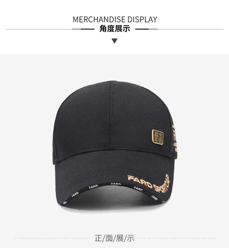 Men Women Copper Label Baseball Cap with Sunshade — feature 9