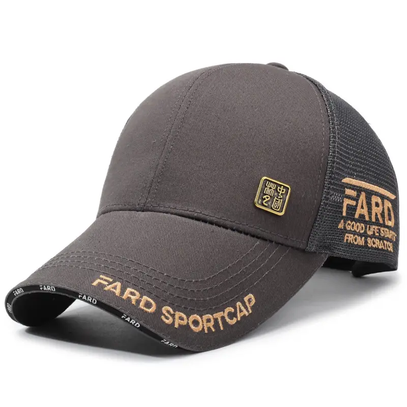 Men Women Copper Label Baseball Cap with Sunshade - Image 5