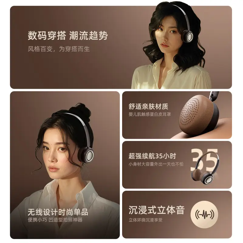 Wireless Bluetooth Headphones Maillard Brown 6.0 - Image 5