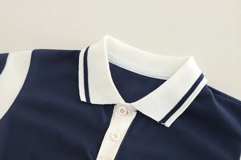 Kids Bear Head Printed T-Shirt Navy White Shorts Set — feature 8
