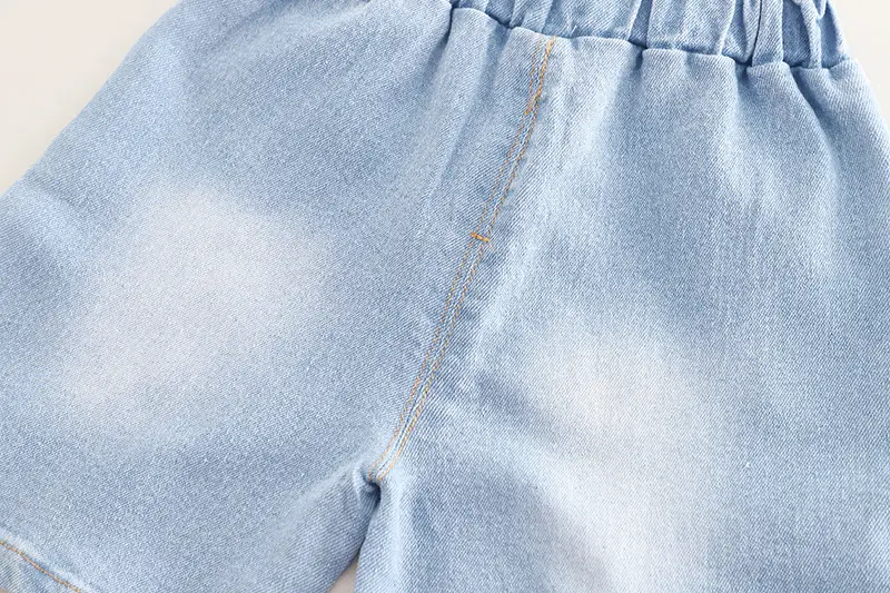 Kids Reversal Print T-Shirt Shorts Set Brown Denim — feature 17