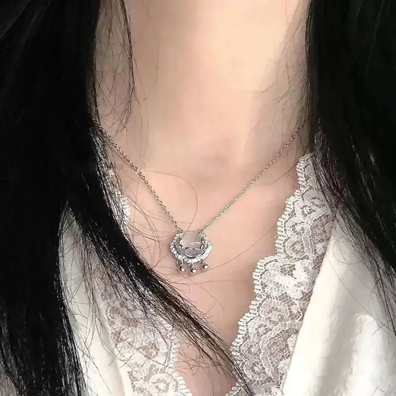 Silver Lotus Butterfly Necklace for Women - Image 3