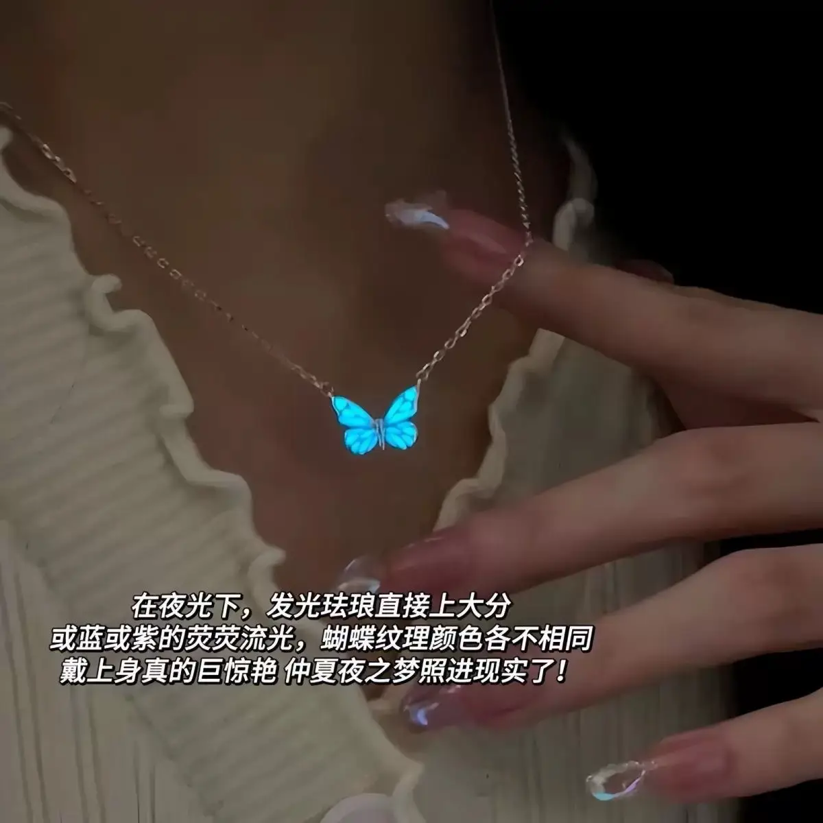 Silver Lotus Butterfly Necklace for Women - Image 12