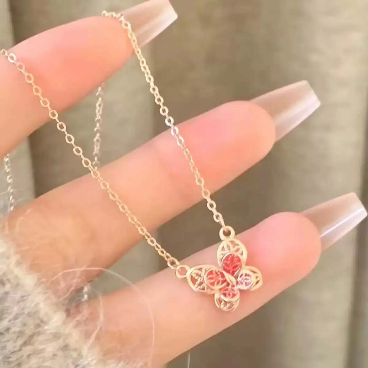 Silver Lotus Butterfly Necklace for Women - Image 31