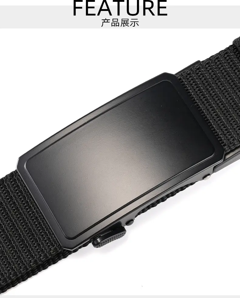 Men's Black Nylon Belt with Automatic Buckle — feature 10