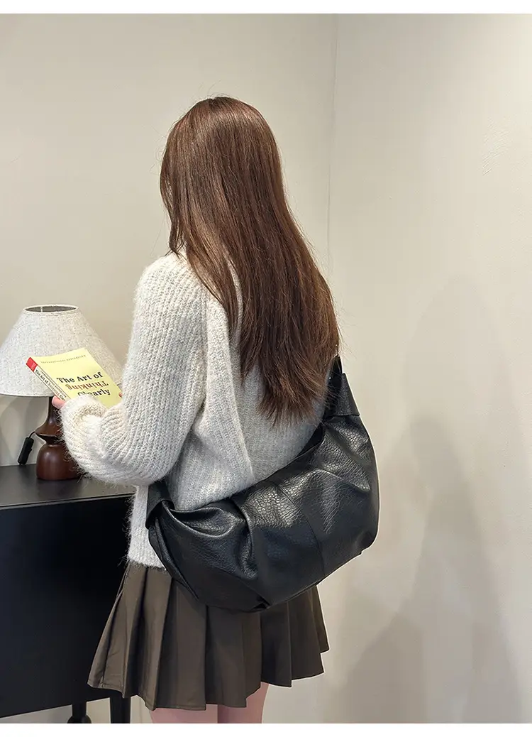 2025 Korean Style White Pleated Shoulder Bag — feature 9