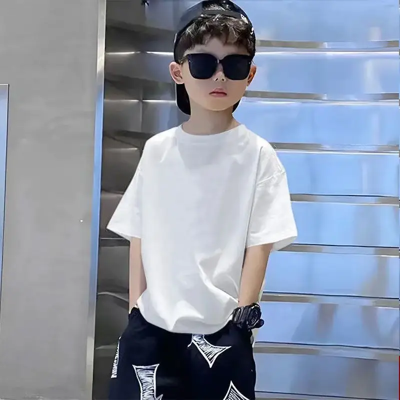 Kids T-Shirts Big Shot Print Pure Cotton 2025 Summer - Image 36