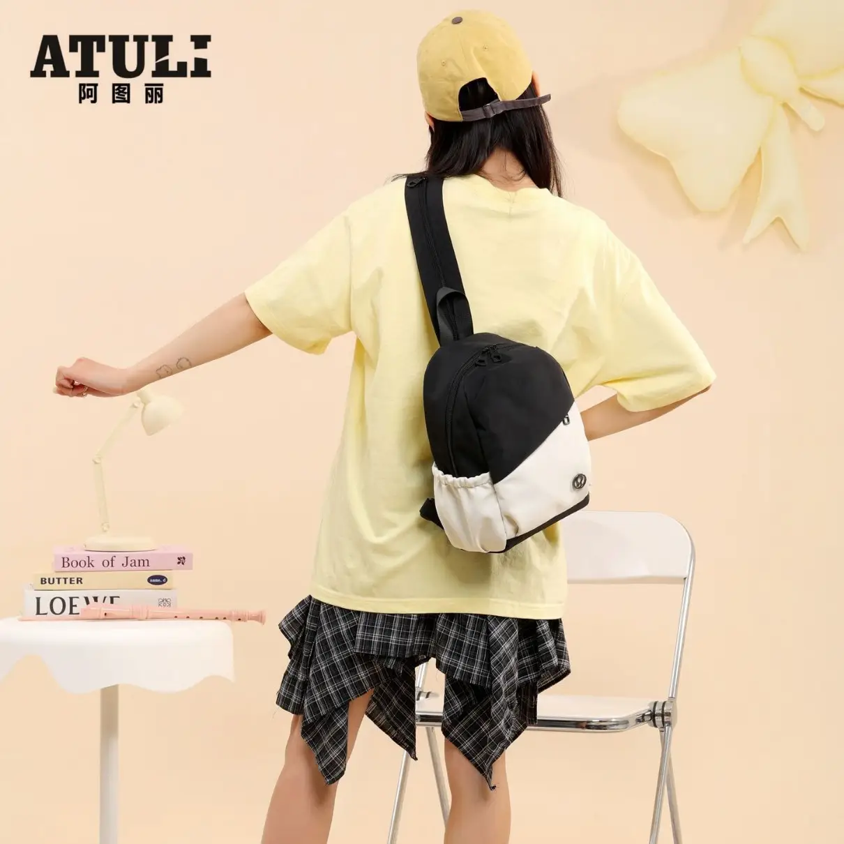 ATFULE Orange White Backpack School Travel Bag Large Capacity - Image 7