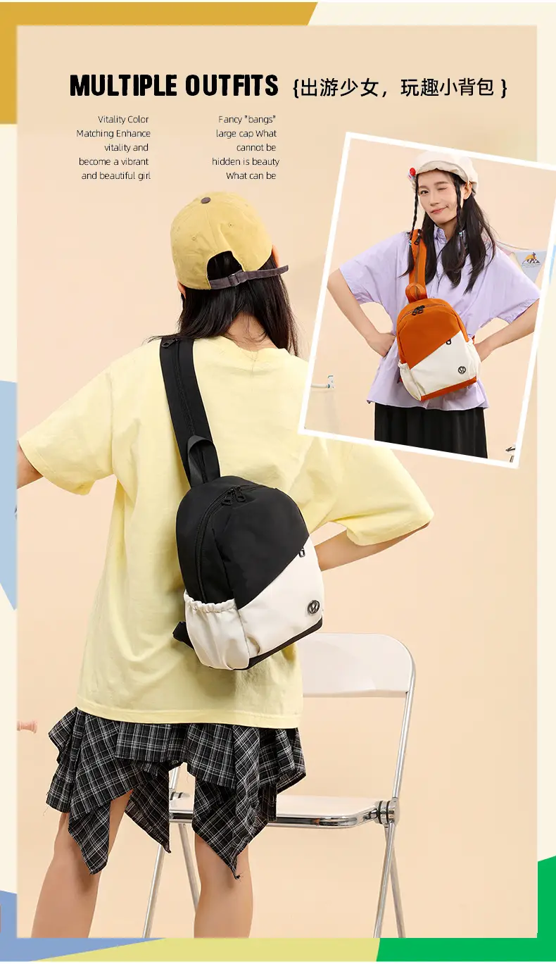 ATFULE Orange White Backpack School Travel Bag Large Capacity — feature 5