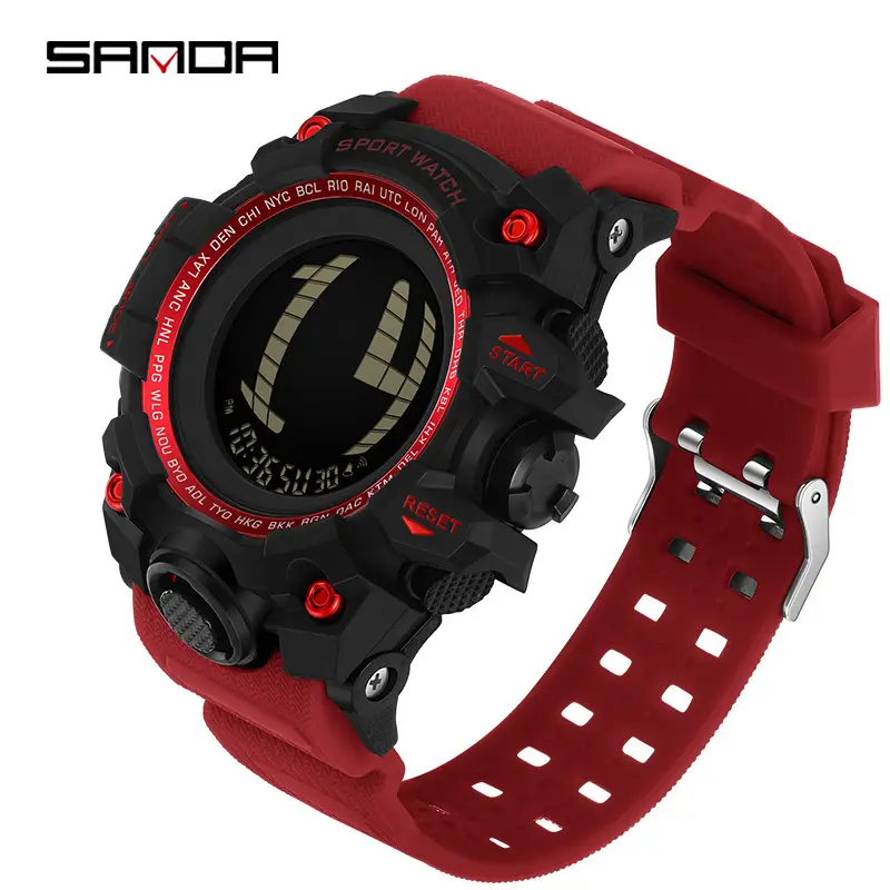 Sanda Sports Watch Digital Green Luminous Multi-Function - Image 4