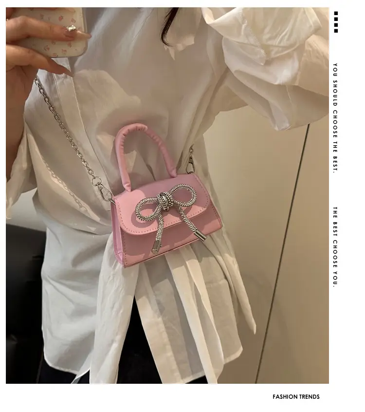 Pink Bow Shoulder Bag for Women 2025 Summer — feature 1