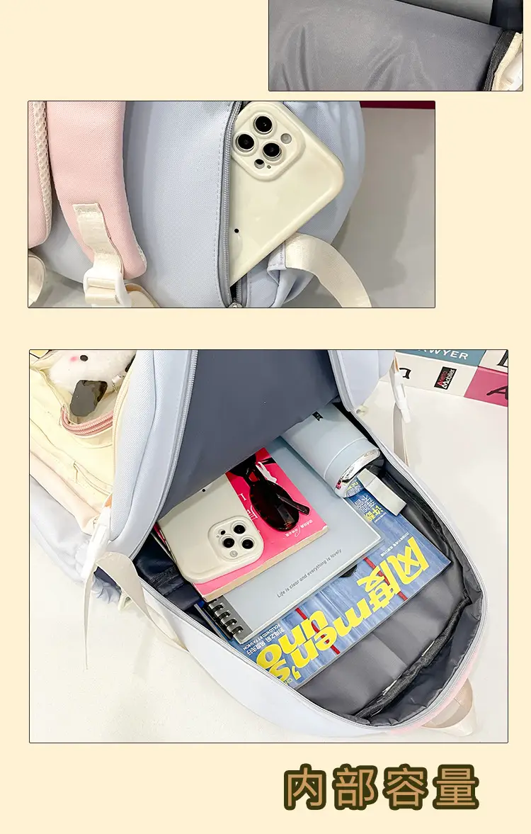 Cute Cat Design Crossbody Backpack Set for Girls — feature 12