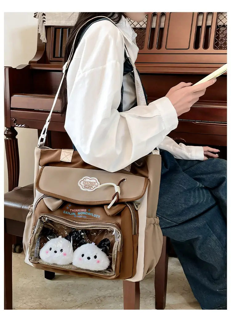 Cute Cat Design Crossbody Backpack Set for Girls — feature 14