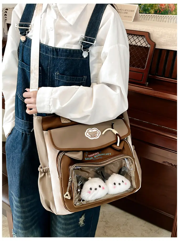 Cute Cat Design Crossbody Backpack Set for Girls — feature 15
