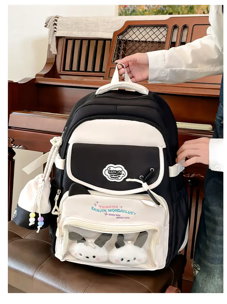 Cute Cat Design Crossbody Backpack Set for Girls — feature 21