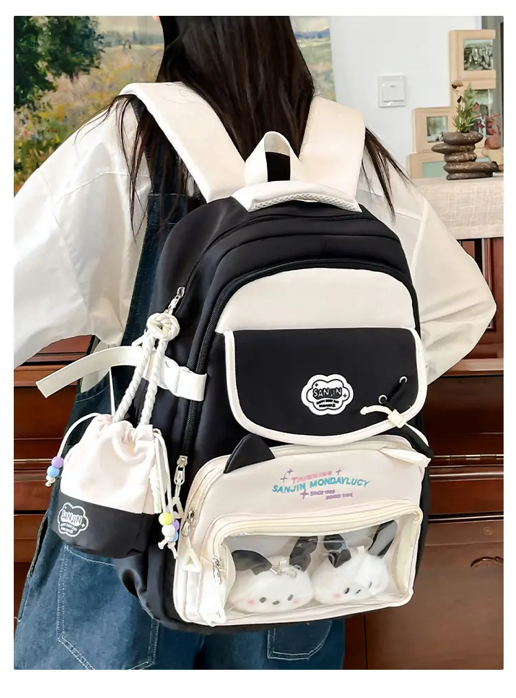 Cute Cat Design Crossbody Backpack Set for Girls — feature 22