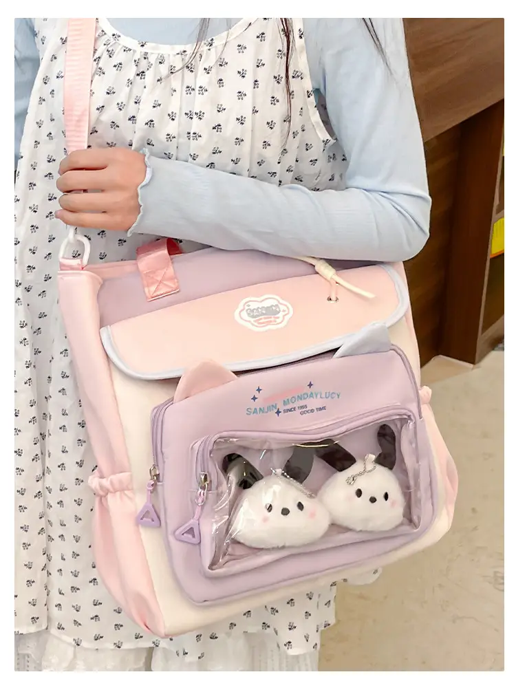 Cute Cat Design Crossbody Backpack Set for Girls — feature 25