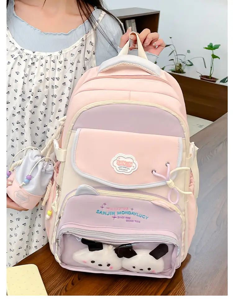 Cute Cat Design Crossbody Backpack Set for Girls — feature 26