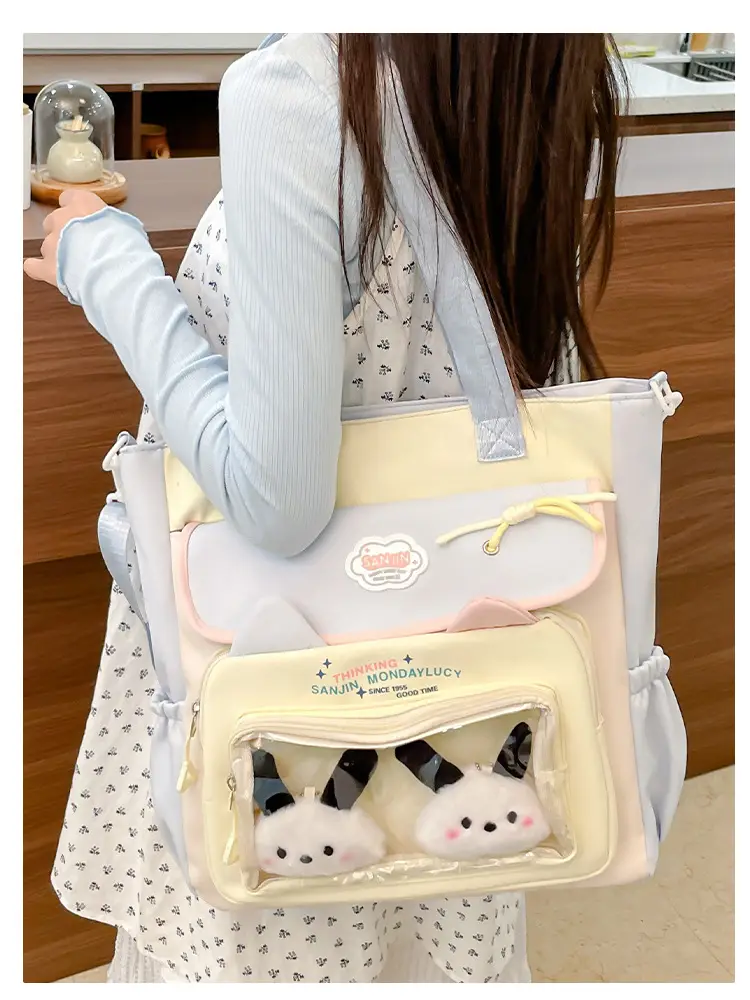 Cute Cat Design Crossbody Backpack Set for Girls — feature 29