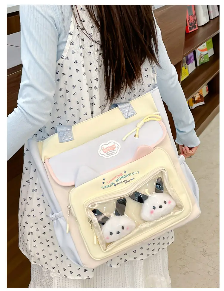 Cute Cat Design Crossbody Backpack Set for Girls — feature 30