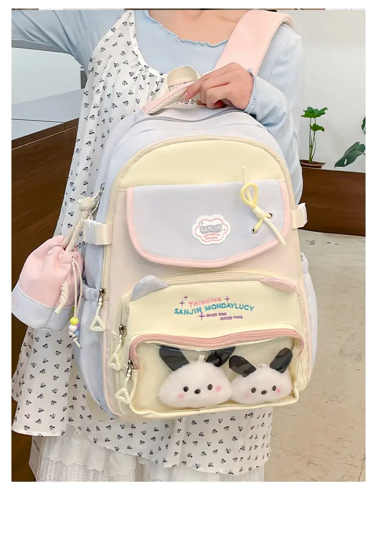 Cute Cat Design Crossbody Backpack Set for Girls — feature 31