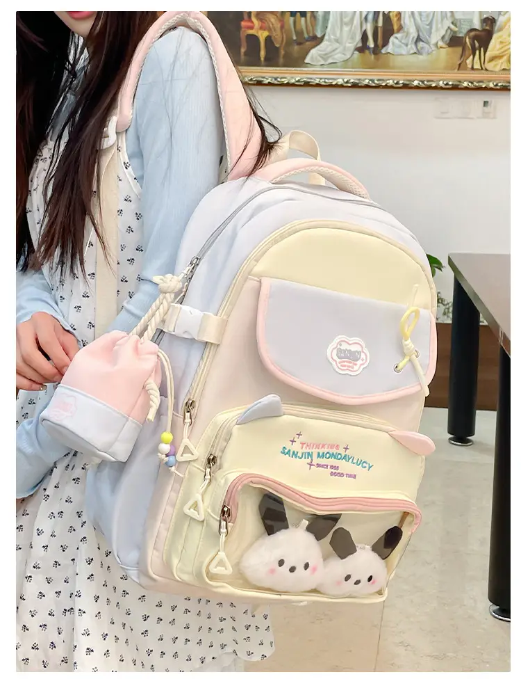 Cute Cat Design Crossbody Backpack Set for Girls — feature 32