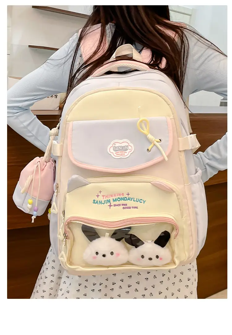 Cute Cat Design Crossbody Backpack Set for Girls — feature 33