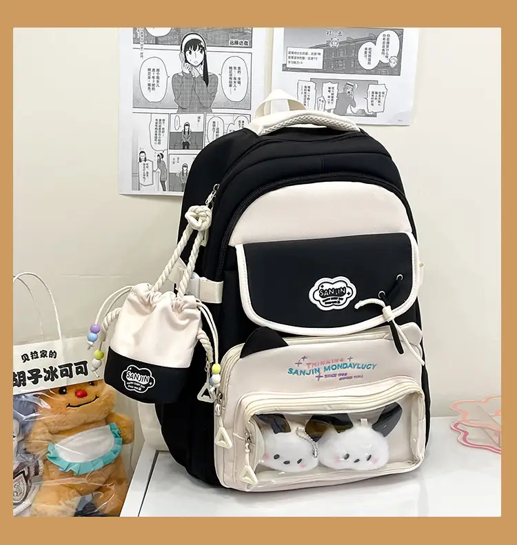 Cute Cat Design Crossbody Backpack Set for Girls — feature 35