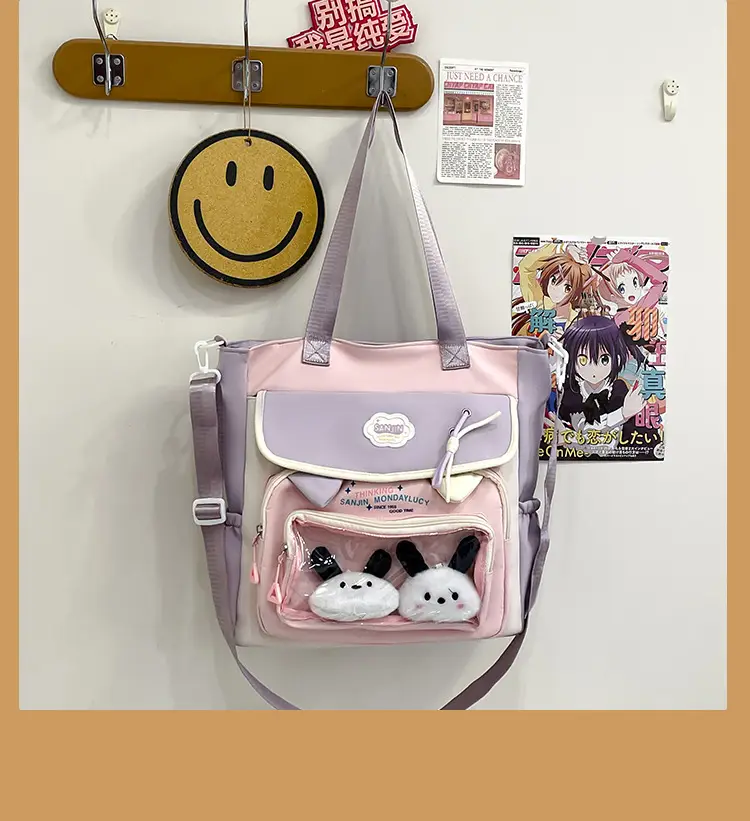 Cute Cat Design Crossbody Backpack Set for Girls — feature 38