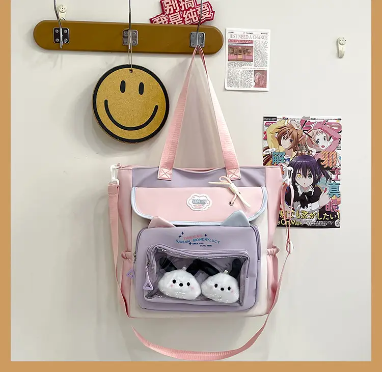 Cute Cat Design Crossbody Backpack Set for Girls — feature 40