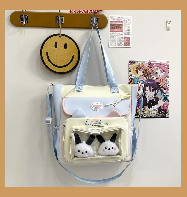 Cute Cat Design Crossbody Backpack Set for Girls — feature 42