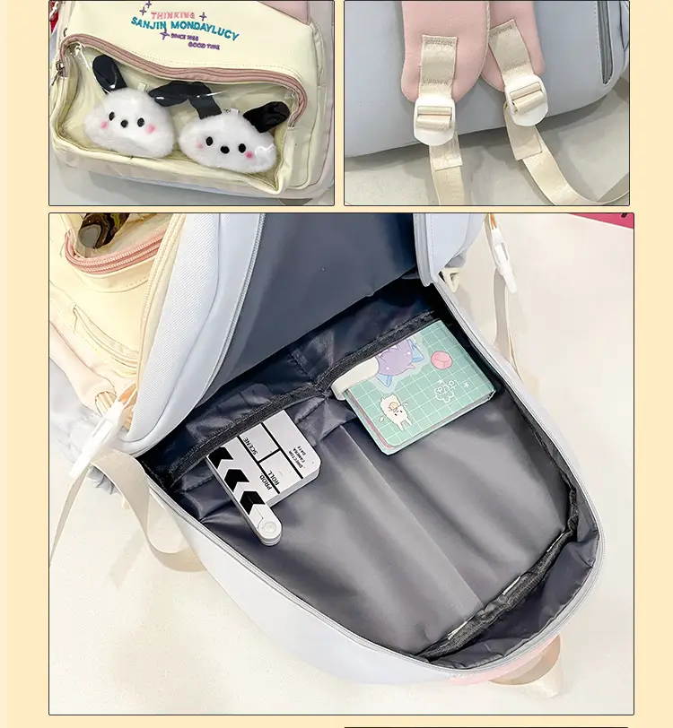 Cute Cat Design Crossbody Backpack Set for Girls — feature 9
