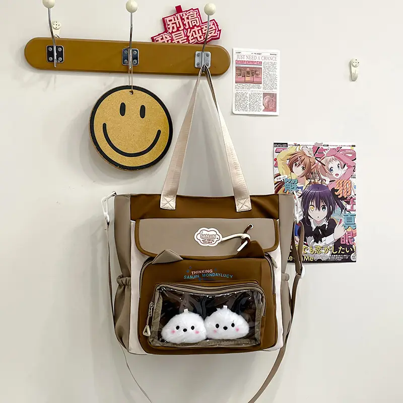 Cute Cat Design Crossbody Backpack Set for Girls - Image 5