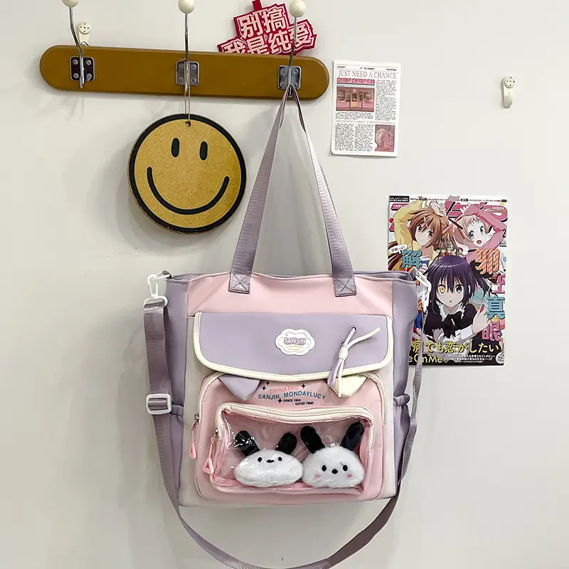 Cute Cat Design Crossbody Backpack Set for Girls - Image 7