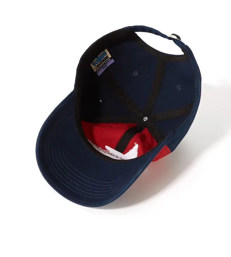 American Retro Letter Embroidery Baseball Cap Light Blue Navy — feature 17