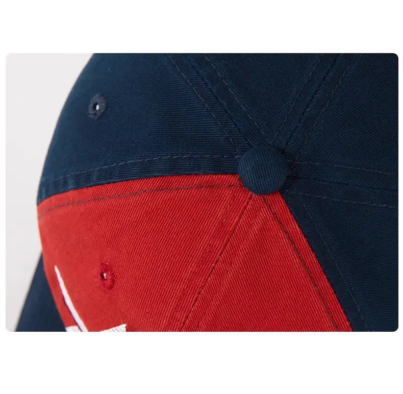 American Retro Letter Embroidery Baseball Cap Light Blue Navy — feature 6