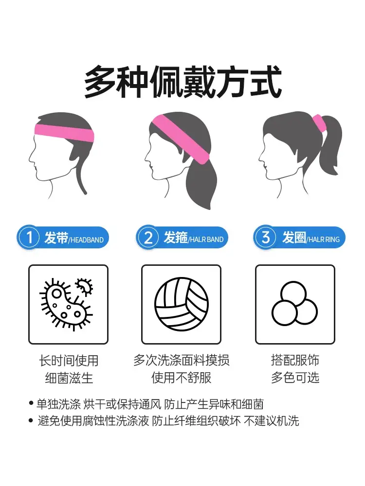 Li Ning Sports Headband Men's Antiperspirant Headband Yoga Headband Sweat Absorbing Headband Sweat Guide Running Women's Basketball Fitness