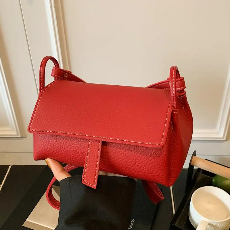 Red Niche Design Shoulder Crossbody Bag for Women - Image 10