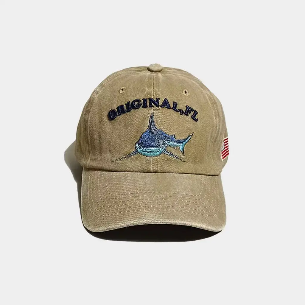 Men's American Flag Embroidered Baseball Cap Tan - Image 4