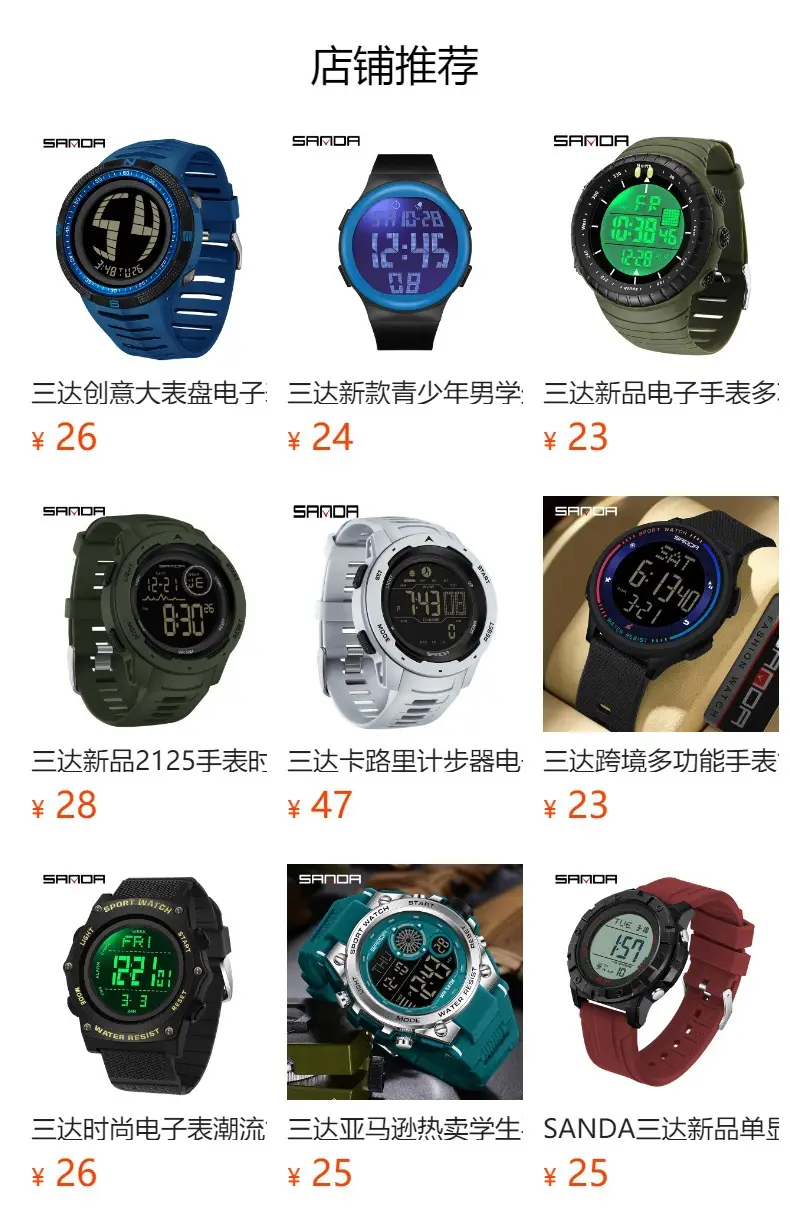 Sanda Sport Watch Orange Strap Waterproof Multi-Functional Sports Watch — feature 3