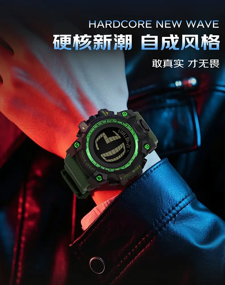 Sanda Sport Watch Orange Strap Waterproof Multi-Functional Sports Watch — feature 7