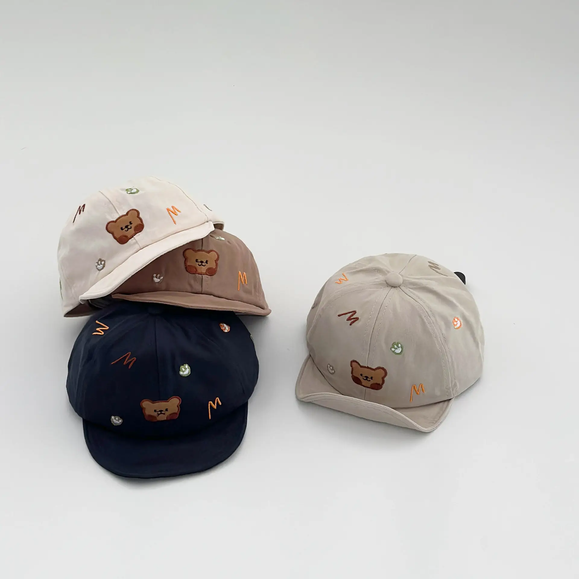 Brown Baby Cap with Bear Embroidery for Boys Girls 2025 — feature 4