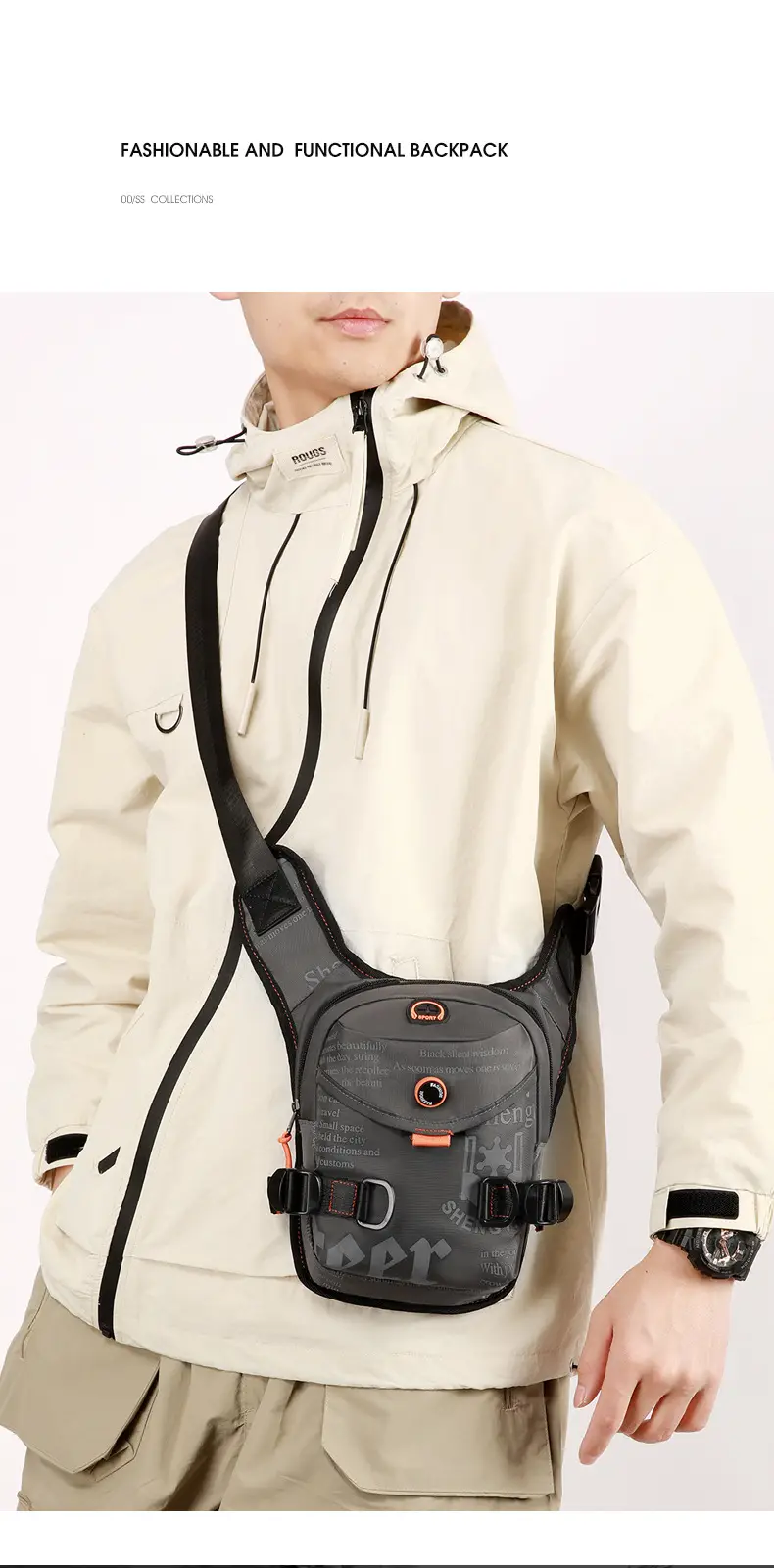 Men's Multi-functional Crossbody Bag with Adjustable Straps — feature 3