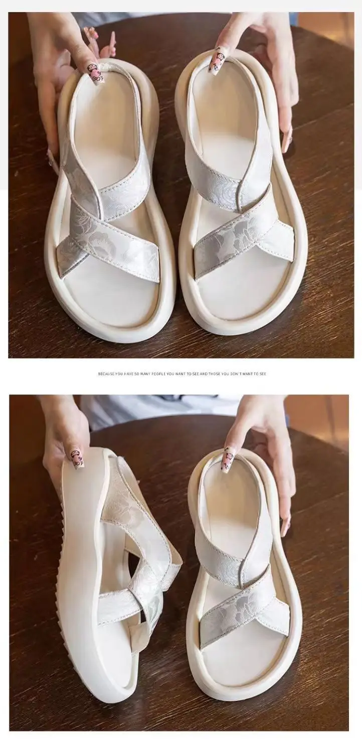 Platform Thick-Soled Sandals for Women's Summer Outer Wear 2025 New Chinese Style with Skirt Embroidered Casual Beach Slippers — feature 14