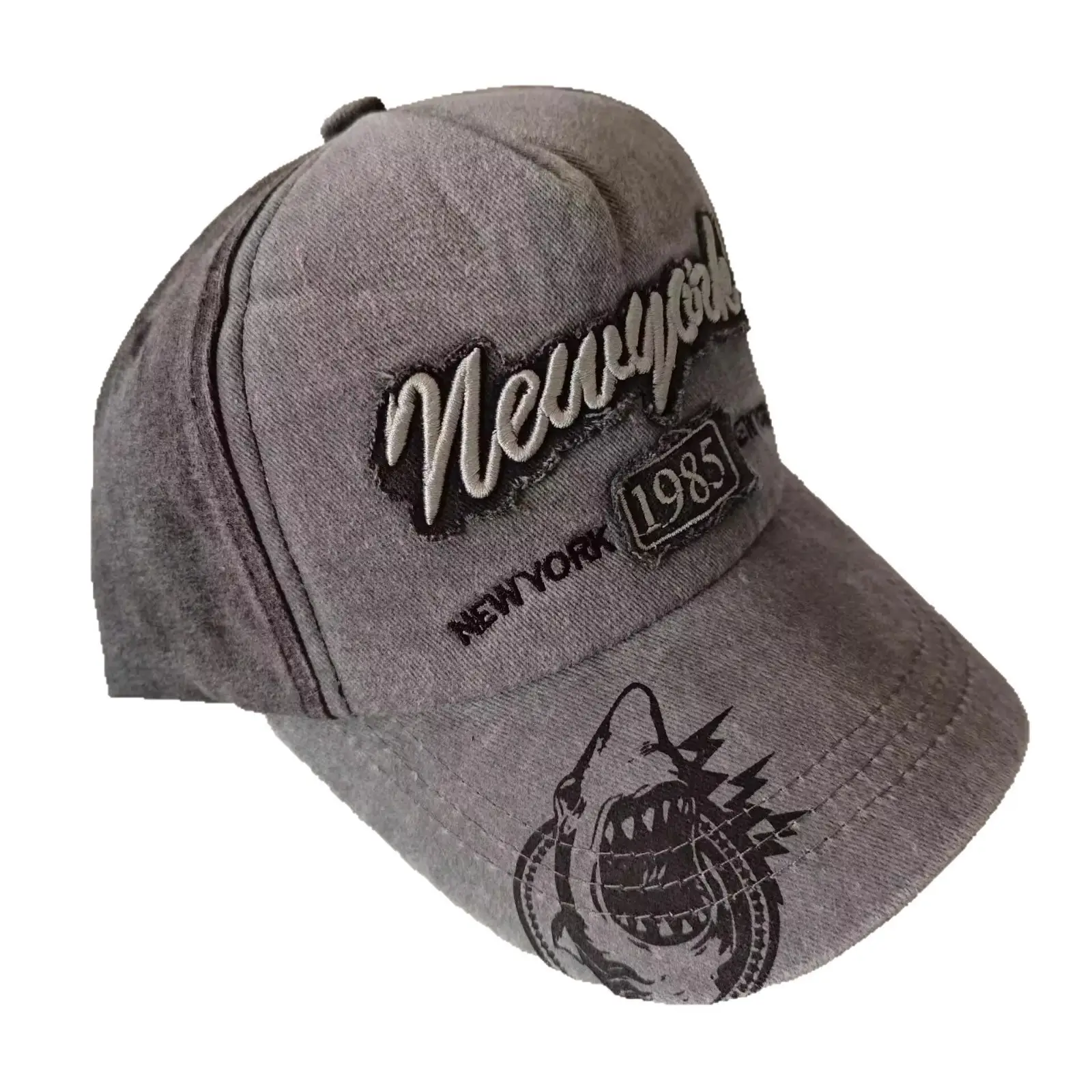 Vintage Duckbill Sun Hat with Letter Embroidery - Image 11