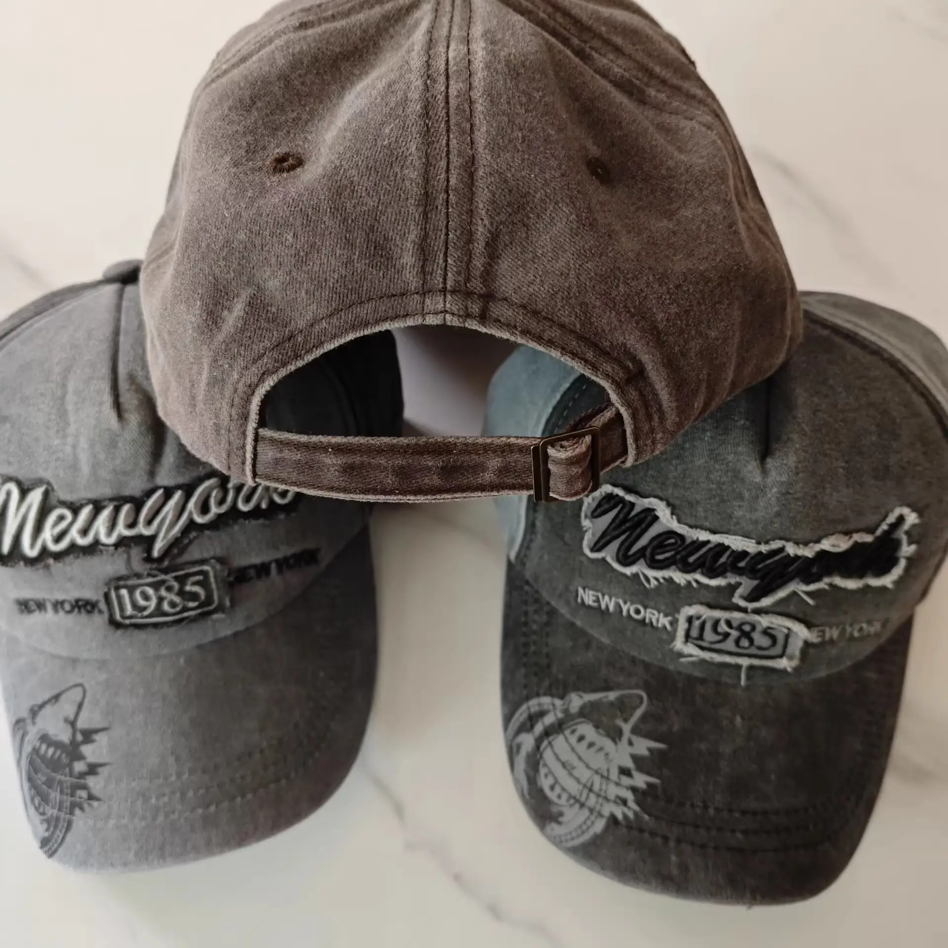 Vintage Duckbill Sun Hat with Letter Embroidery — feature 13