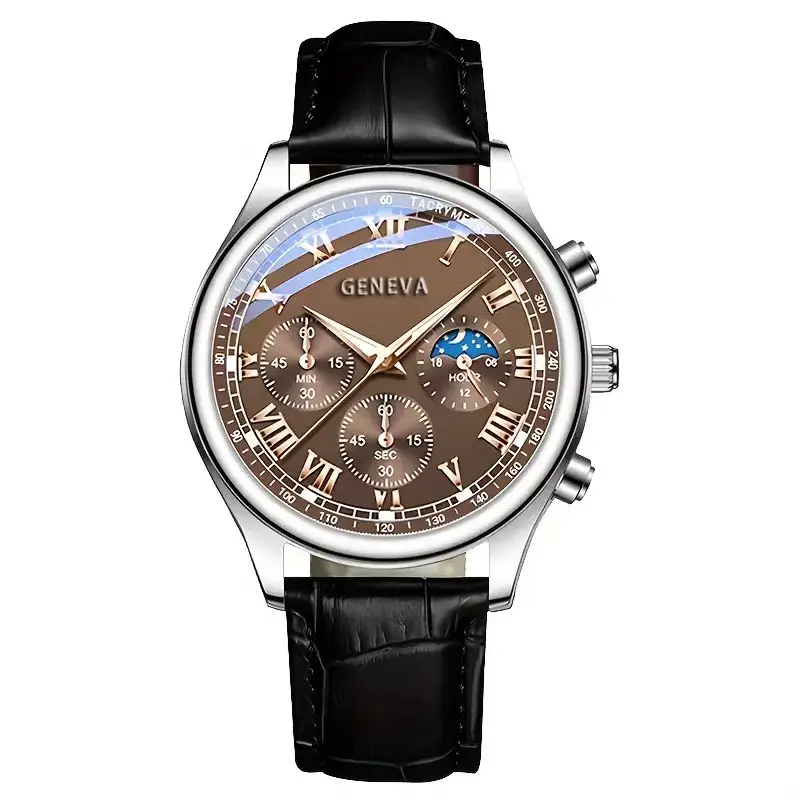 Cross-border explosions men's watches business automatic watches glass quartz watches fake three-eye men's watches wholesale — feature 10