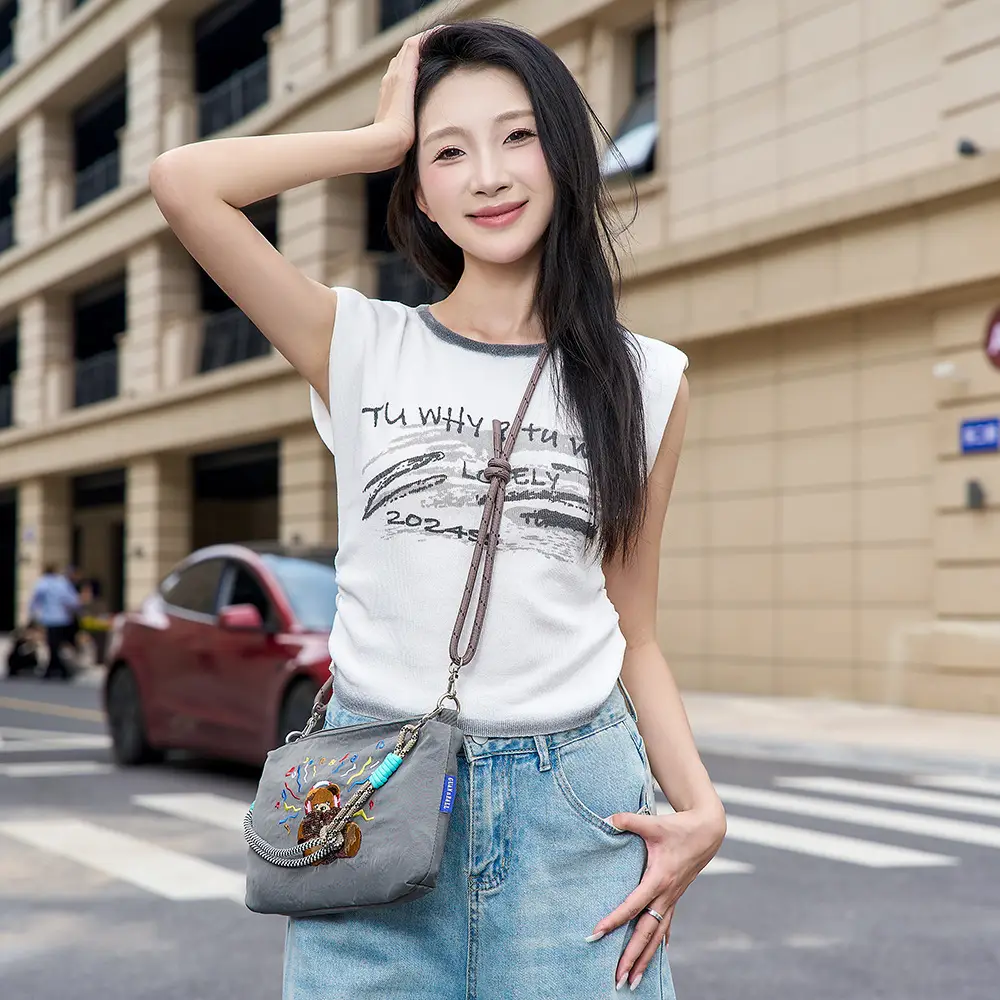 Japanese Embroidered Waterproof Shoulder Bag for Women - Image 8